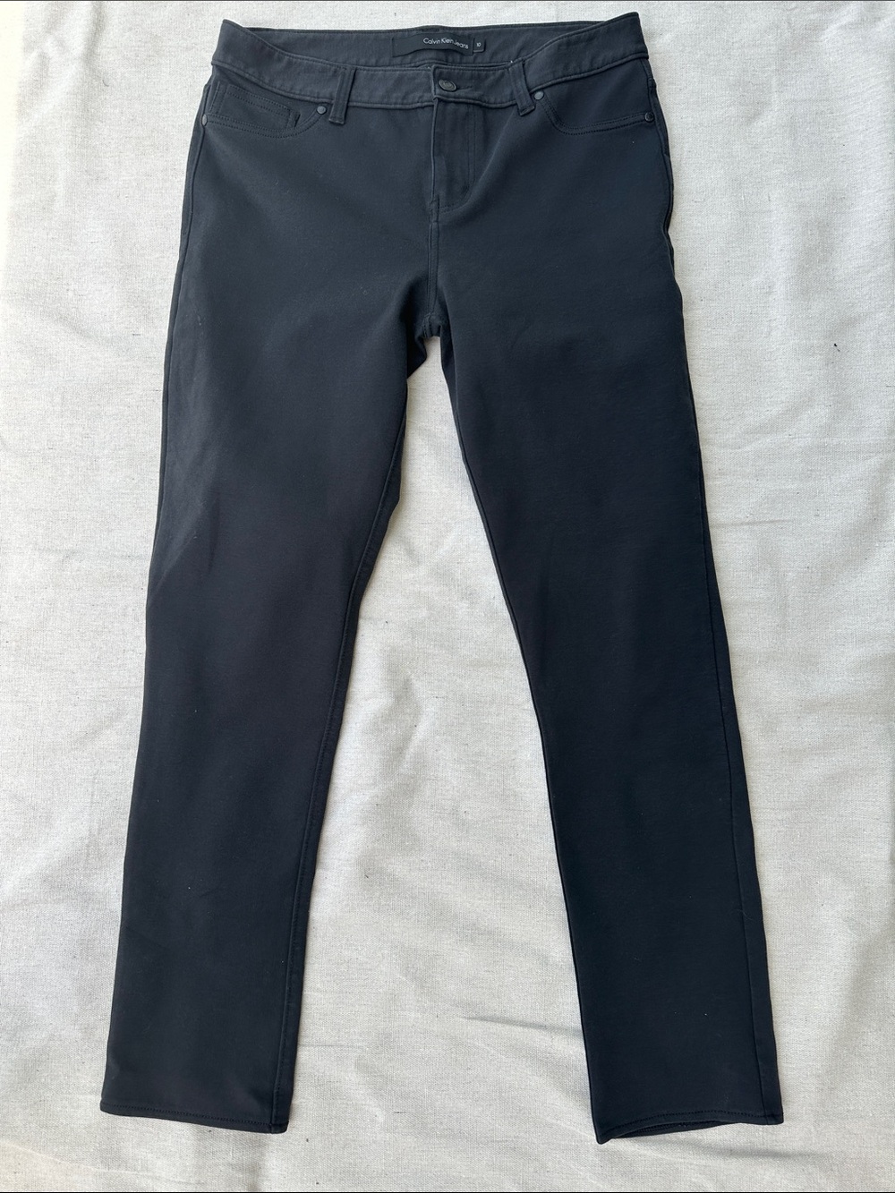 Calvin Klein Jeans Black High-Rise Stretch Pants (10)